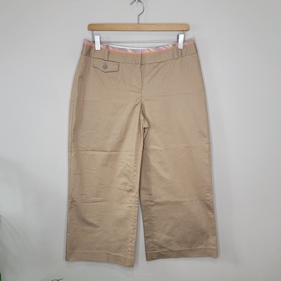 Express | Correspondent Khaki Wide Leg Cropped Pants - Picture 2 of 6